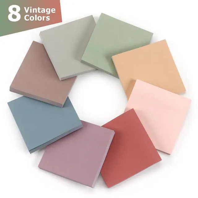 Alt view image 2 of 7 - Sticky Notes 3x3 Self-Stick Notes Pads with 8 Morandi Colors, Easy to Post for Office, School, Home, 8 Pads/Pack, 80 Sheets/Pad
