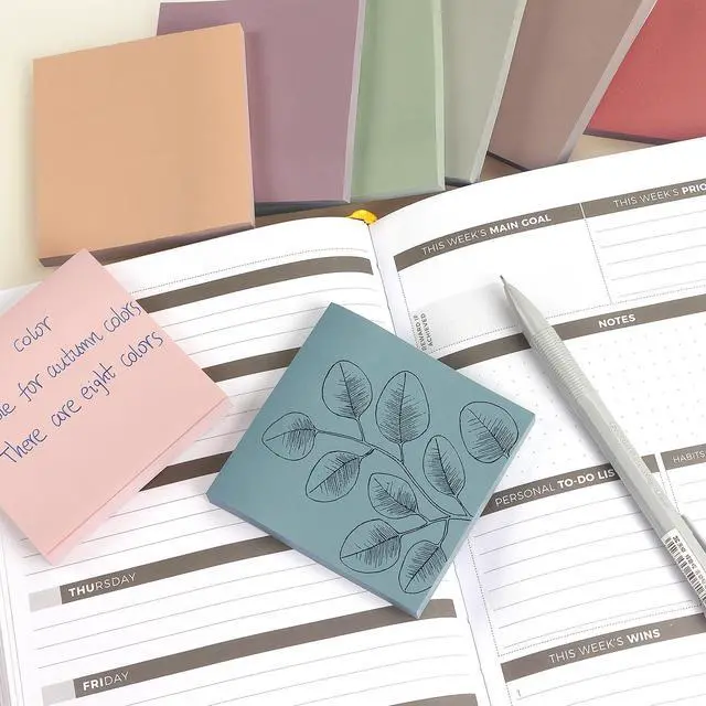 Alt view image 7 of 7 - Sticky Notes 3x3 Self-Stick Notes Pads with 8 Morandi Colors, Easy to Post for Office, School, Home, 8 Pads/Pack, 80 Sheets/Pad