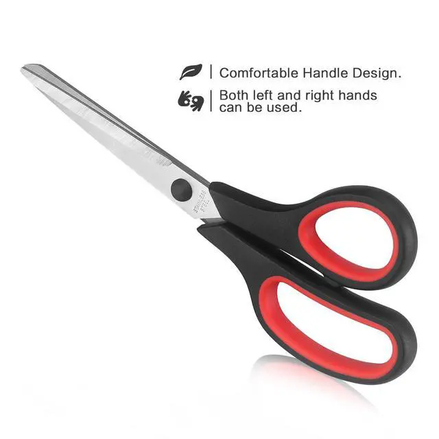 Alt view image 4 of 7 - Scissors 8.5 Inch All Purpose Scissors for Office Home School, Soft Comfort-Grip Right/Left Hand, Black, Set of 3