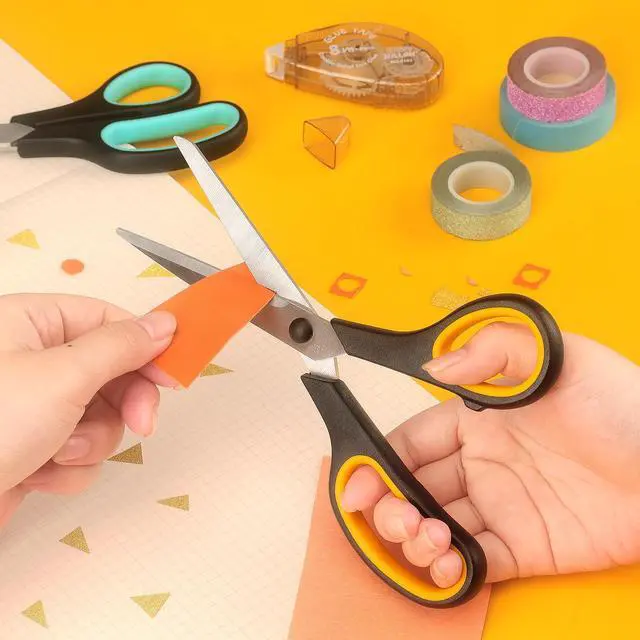 Alt view image 6 of 7 - Scissors 8.5 Inch All Purpose Scissors for Office Home School, Soft Comfort-Grip Right/Left Hand, Black, Set of 3
