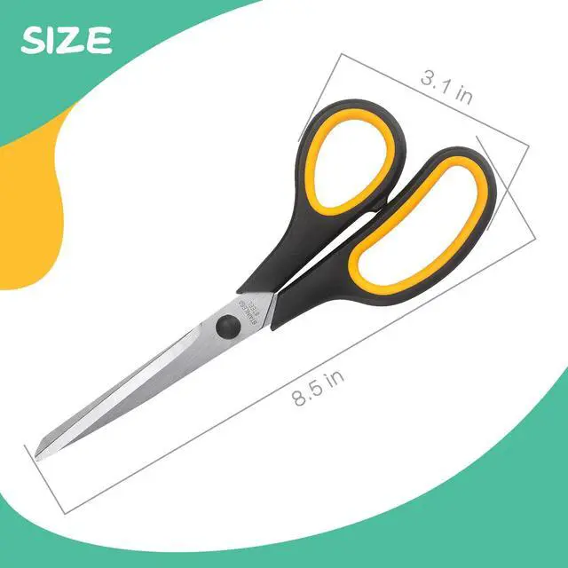 Alt view image 2 of 7 - Scissors 8.5 Inch All Purpose Scissors for Office Home School, Soft Comfort-Grip Right/Left Hand, Black, Set of 3