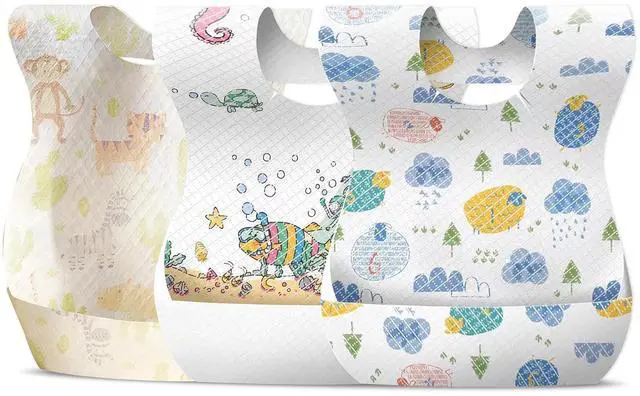 Main image of 30/60pcs Baby Disposable Bibs-Individually Packaged,Soft, Leak Proof and Convenient, disposable bibs for toddlers (30 Pcs Multiple Patterns)