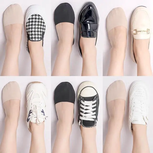 Alt view image 3 of 7 - No Show Socks Womens Nylon Non Slip Low Cut Invisible Liner Footies Thin Silk Socks for Flats Loafers Lightweight 6 Pairs Nude Size 9-12