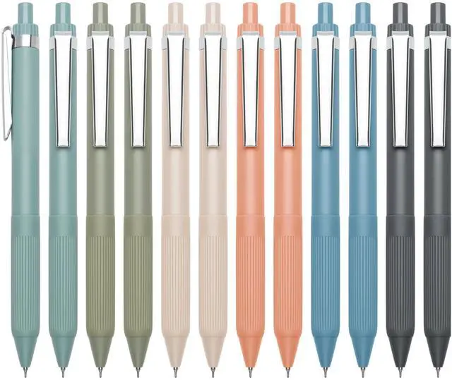 Main image of Gel Pens Black Ink Pens for Office 0.5mm Fine Point Pens Smooth Writing Retractable Work Pen (Metal clip-12 pcs)