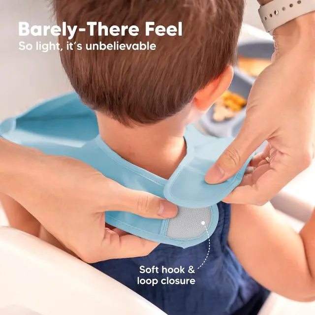 Alt view image 4 of 7 - 3-Pack Waterproof Baby Bibs for Eating, Lightweight (Ocean)