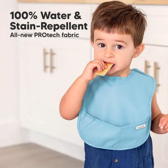 Alt view image 2 of 7 - 3-Pack Waterproof Baby Bibs for Eating, Lightweight (Ocean)