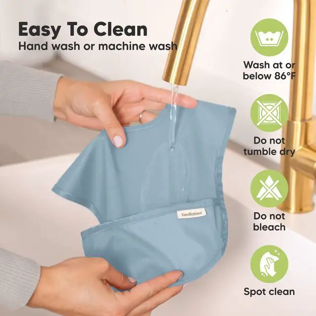 Alt view image 6 of 7 - 3-Pack Waterproof Baby Bibs for Eating, Lightweight (Ocean)