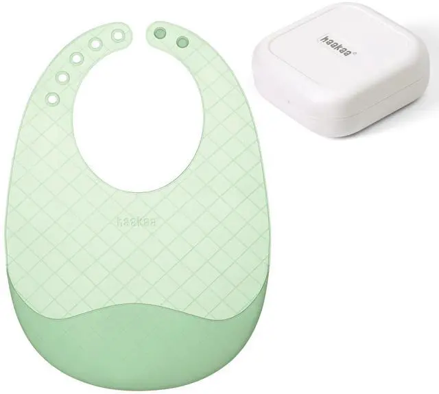 Main image of Lightweight Silicone Pocket Bib Ultra-Light & Foldable Travel Silicone Baby Bibs with Deep Food Catcher Pocket, Adjustable Waterproof Design, Baby Feeding Essentials