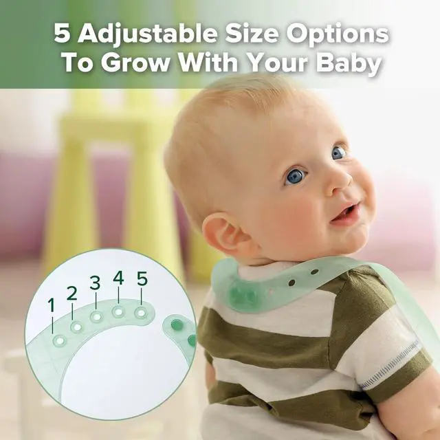 Alt view image 6 of 7 - Lightweight Silicone Pocket Bib Ultra-Light & Foldable Travel Silicone Baby Bibs with Deep Food Catcher Pocket, Adjustable Waterproof Design, Baby Feeding Essentials