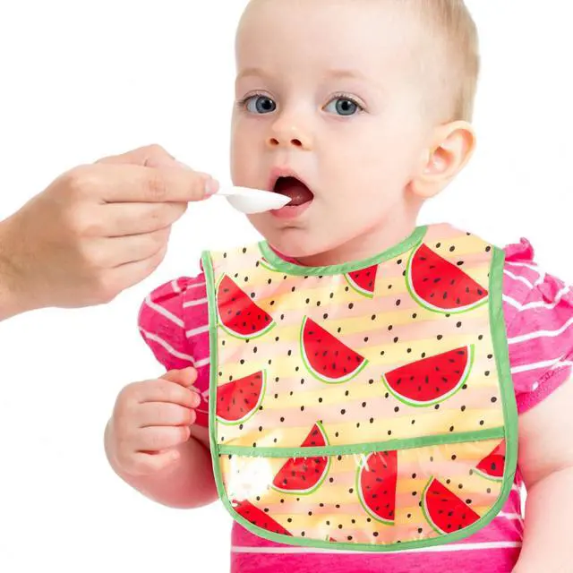 Alt view image 4 of 7 - 6Pcs Baby Feeding Bibs with Crumb Catcher Pocket Adjustable Waterproof Sleeveless Teething Bib Set Toddler Infant Keepsake Gift for Baby Shower, 6-24 Months