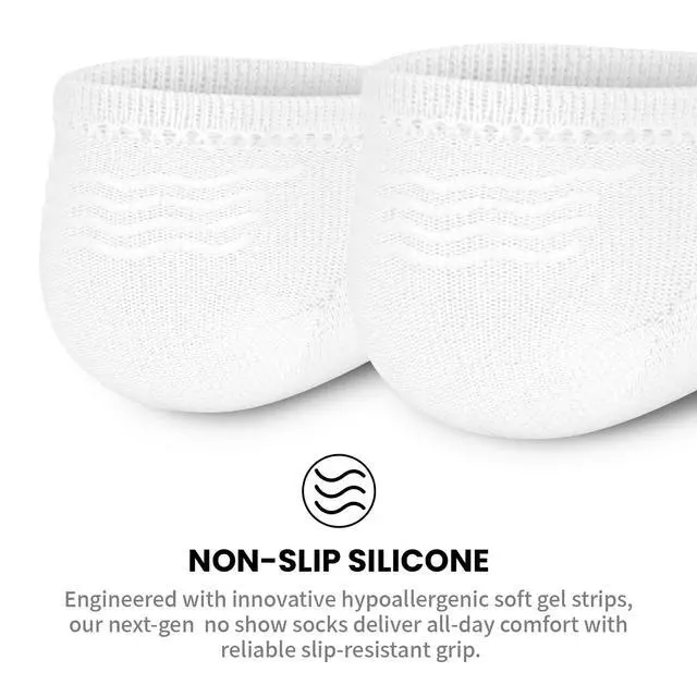 Alt view image 2 of 7 - No Show Socks for Women - 8 Pairs Low Cut Invisible Casual Short Ankle Socks for women Black/White/Gray 5-8
