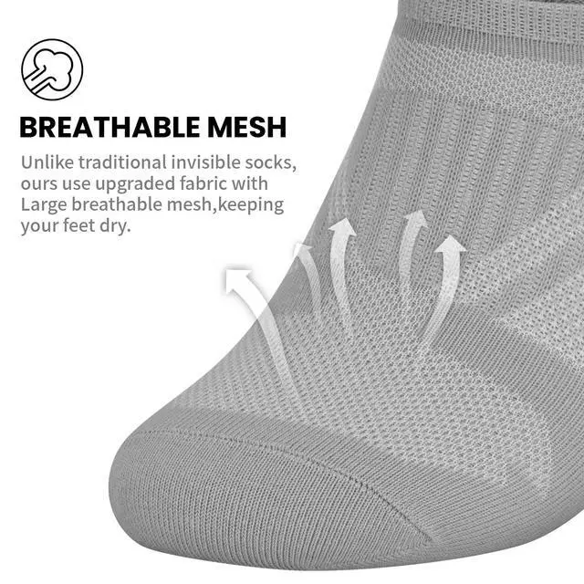 Alt view image 3 of 7 - No Show Socks for Women - 8 Pairs Low Cut Invisible Casual Short Ankle Socks for women Black/White/Gray 5-8