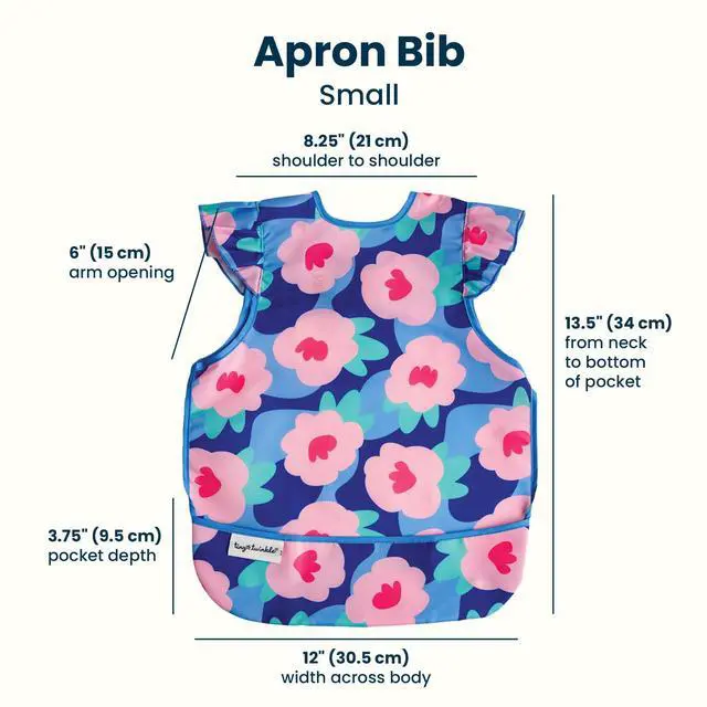 Alt view image 5 of 7 - Mess Proof Baby Bib for Girls | Waterproof Toddler Bib for Eating | Baby Apron for Feeding | Machine Washable | Perfect Shower Gift (Floral Blue, 624M)