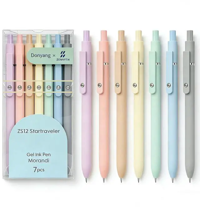 Main image of Gel Pens, 7pcs 0.5mm Black Ink Pens Quick Dry Fine Point Smooth Writing Pens for Journaling Note Taking, Cute Nurse Teacher Work Desk Accessories Office School Supplies Gifts for Women Men
