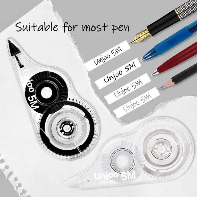 Alt view image 3 of 7 - White Correction Tape, Easy To Use Applicator for Instant Corrections Wrong Writing At Any Time, For school, Office (12pack, 5M/196" x 0.2", Black)