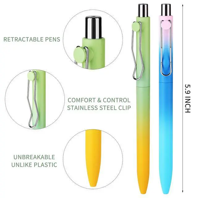 Alt view image 2 of 6 - Cute Pens, Pastel Ballpoint Pens Bulk, Fine Point Smooth Writing Pens, Colorful Pens, Black Ink 1.0 mm Journaling Pen, Office Supplies for Women & Men, Note Taking