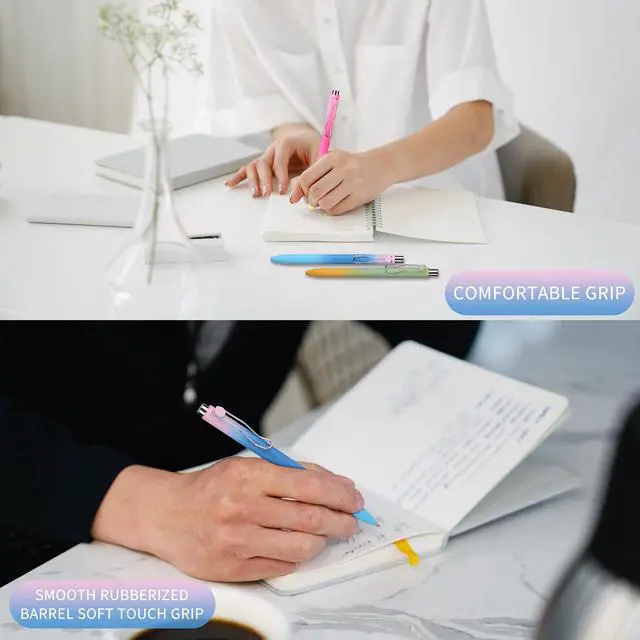 Alt view image 5 of 6 - Cute Pens, Pastel Ballpoint Pens Bulk, Fine Point Smooth Writing Pens, Colorful Pens, Black Ink 1.0 mm Journaling Pen, Office Supplies for Women & Men, Note Taking