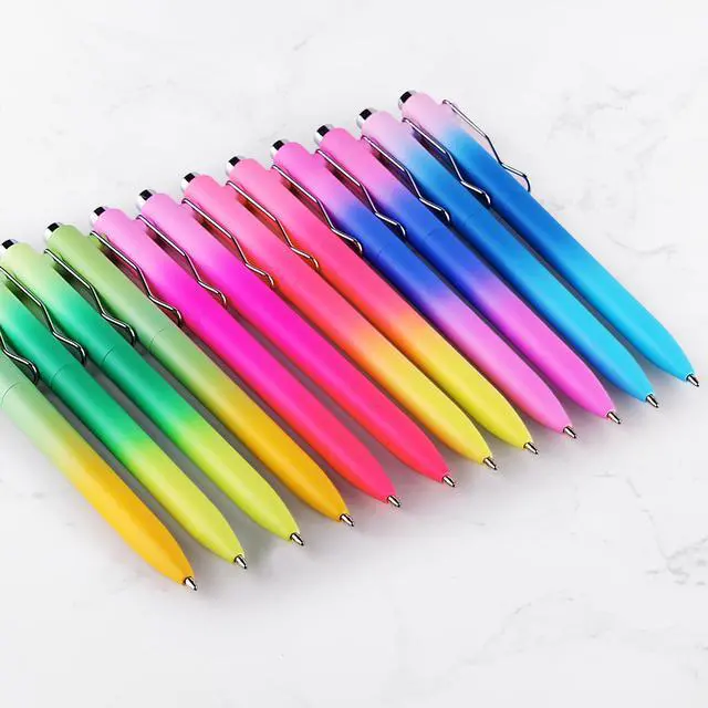 Alt view image 6 of 6 - Cute Pens, Pastel Ballpoint Pens Bulk, Fine Point Smooth Writing Pens, Colorful Pens, Black Ink 1.0 mm Journaling Pen, Office Supplies for Women & Men, Note Taking