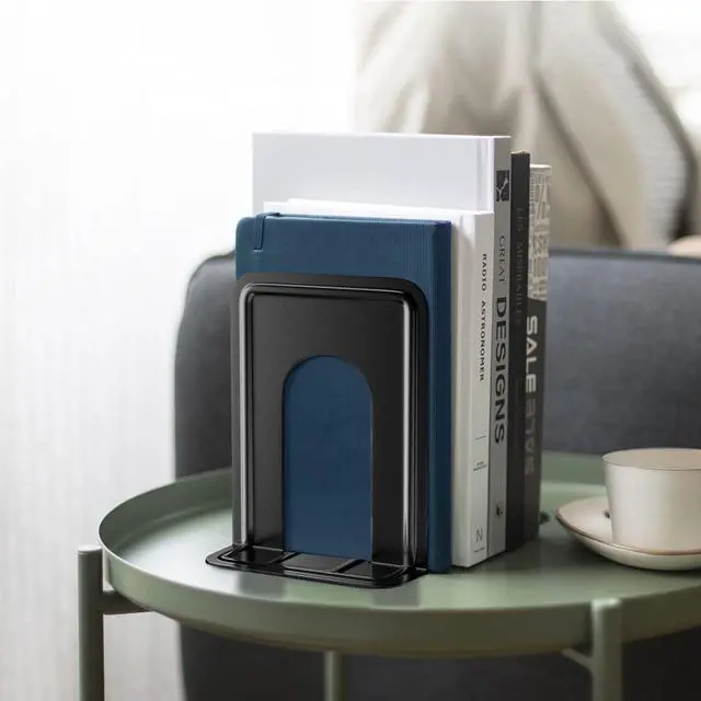 Alt view image 6 of 7 - Matte Painted Book Ends, Heavy Duty and Sturdy Bookends for Shelves