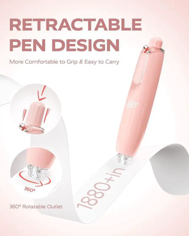 Alt view image 3 of 7 - Refillable Retractable White Correction Tape, 4PCS Smooth White Pull-Out Tape with 4 Extra Refills, Easy to Use Applicator for Instant Corrections for Office, School Supplies (Pink)