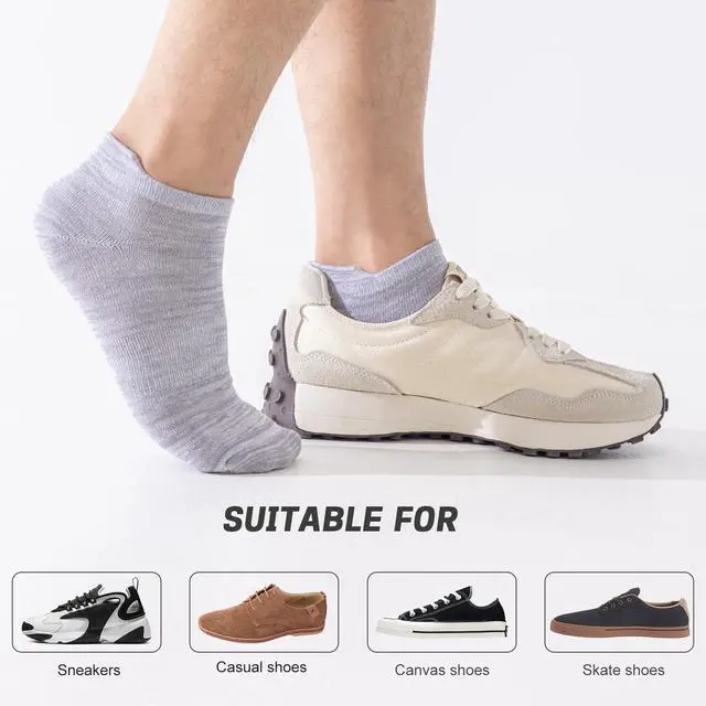 Alt view image 6 of 6 - Ankle Socks for Men Women, 6 Pairs Bamboo Rayon Breathable Sports Low Cut, Multicolor Size 9-11