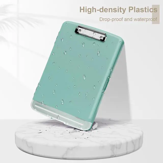 Alt view image 5 of 7 - Clipboard with Storage, 8.5 x 11 Organization Box with Pen Holder and A4 Legal Paper Folder, Folio & Side-Opening, Low Profile Clip,for Nurses,Teachers, Size 14 x 9.6 x 1.2 in, Teal