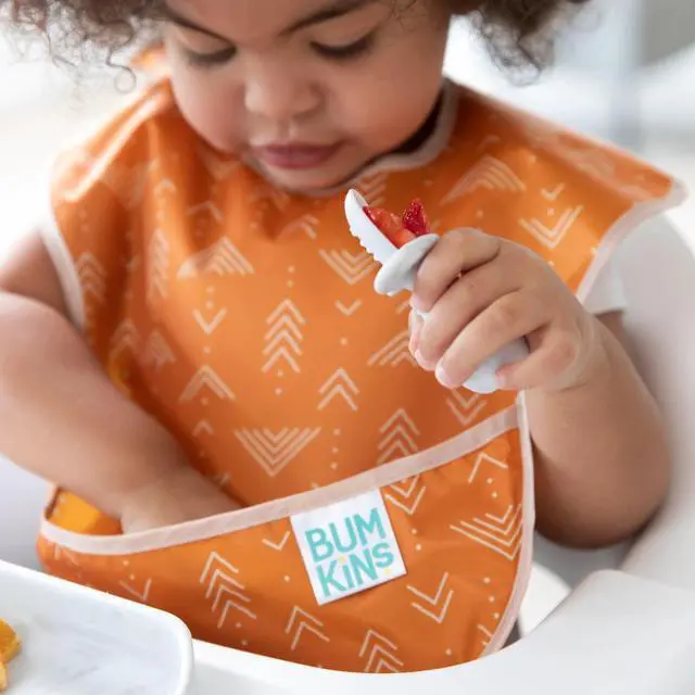 Alt view image 4 of 7 - Bibs for Girl or Boy, SuperBib Baby and Toddler for 6-24 Months, Essential Must Have for Eating, Feeding, Baby Led Weaning Supplies, Mess Saving Catch Food, Waterproof Fabric 3-pk Desert Boho