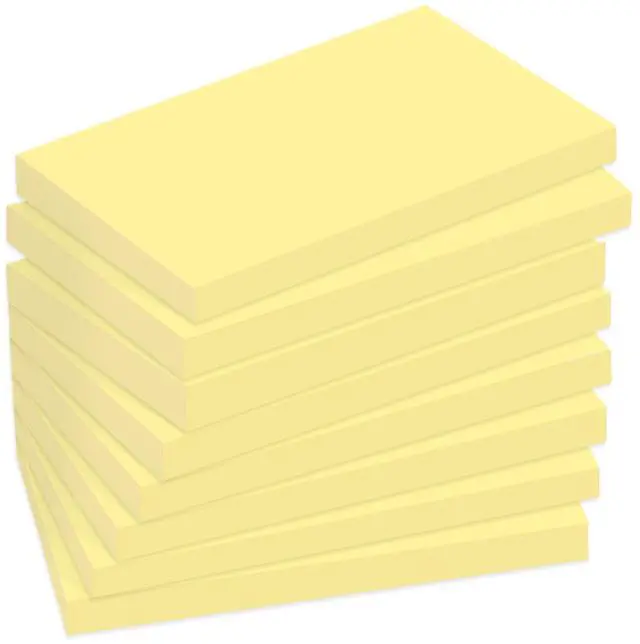 Main image of 12 Pads Large Sticky Notes Yellow,3 x 5'' Self-Stick Notes Pads Recyclable,100 Sheets/Pad Super Sticking Power 76x127mm,1200 Sheets Clean Removal Sticky Notes Easy to Post for Note Taking,to Do Lists