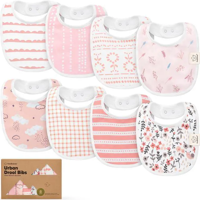 Main image of 8-Pack Organic Baby Bibs for Drooling and Teething (Sweet Charm)