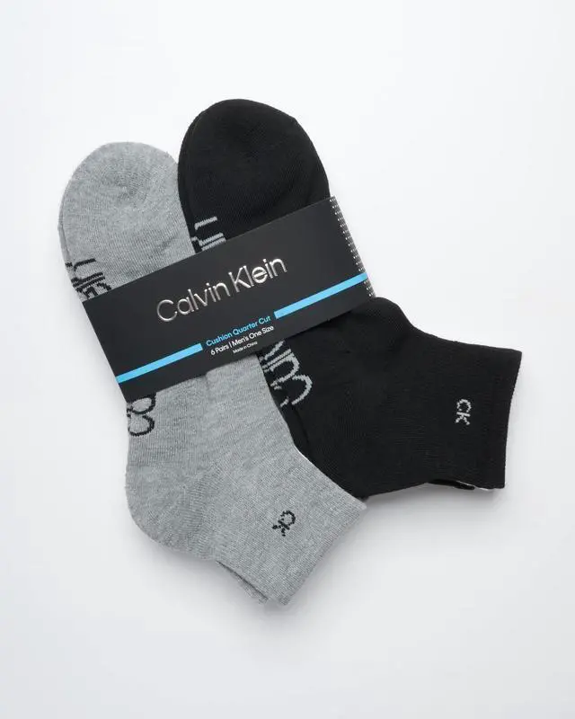 Alt view image 2 of 7 - Men's High Quarter Socks - 6 Pack Breathable Soft Cushioned Mini Crew Athletic Socks for Men (Shoe Size: 7-12), Size 7-12, Black/White/Grey