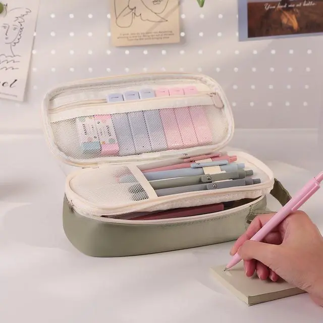 Alt view image 7 of 7 - Aesthetic School Supplies Kit, 38 PCS Stationery Set with Large Pencil Case, Pens, Mechanical Pencil Set, Highlighters, Sticky Notes & Refills for Students, College & Back to School