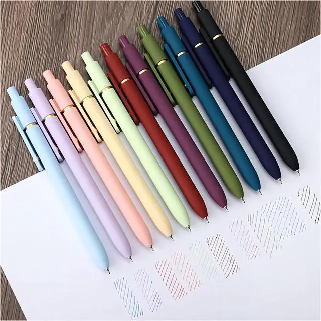 Alt view image 3 of 6 - Colorful Gel Pens, 0.5mm Fine Point Retractable,Colored Pens for Journaling and Sketching, Teacher Must Haves,Teacher School Supplies, Gifts for Nurse (12Pcs-Aesthetic+Vintage Colors)