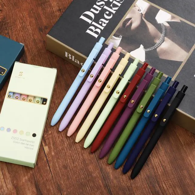 Alt view image 5 of 6 - Colorful Gel Pens, 0.5mm Fine Point Retractable,Colored Pens for Journaling and Sketching, Teacher Must Haves,Teacher School Supplies, Gifts for Nurse (12Pcs-Aesthetic+Vintage Colors)