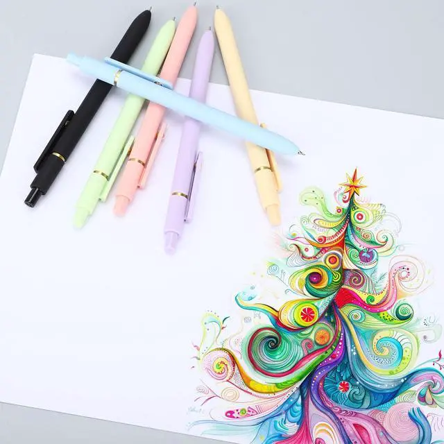 Alt view image 4 of 6 - Colorful Gel Pens, 0.5mm Fine Point Retractable,Colored Pens for Journaling and Sketching, Teacher Must Haves,Teacher School Supplies, Gifts for Nurse (12Pcs-Aesthetic+Vintage Colors)