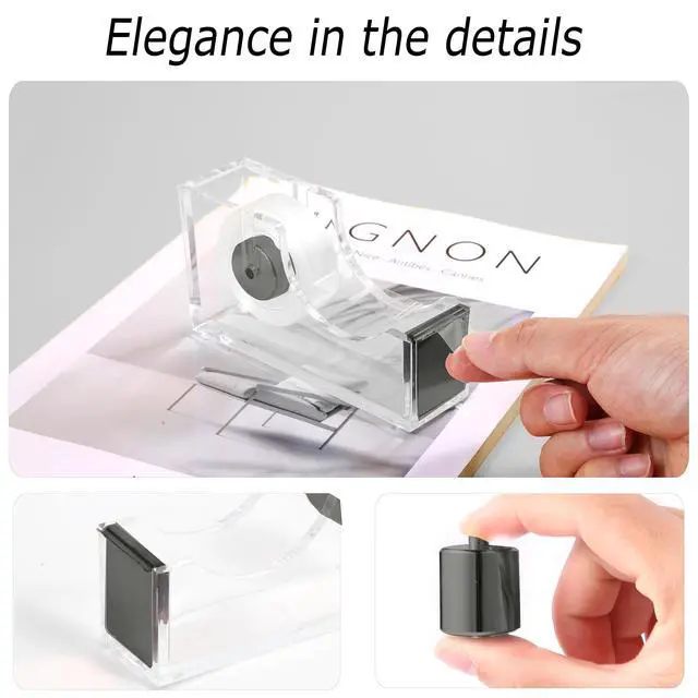 Alt view image 4 of 7 - Office Desk AccessoriesOffice Supplies Set Acrylic Stapler Set Staple Remover, Tape Holder, Pen Holder, 2 Ballpoint Pen, Scissor, Binder Clips, Paper Clips and 1000pcs Staples(Black)