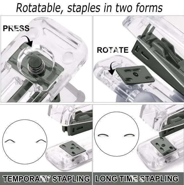 Alt view image 3 of 7 - Office Desk AccessoriesOffice Supplies Set Acrylic Stapler Set Staple Remover, Tape Holder, Pen Holder, 2 Ballpoint Pen, Scissor, Binder Clips, Paper Clips and 1000pcs Staples(Black)