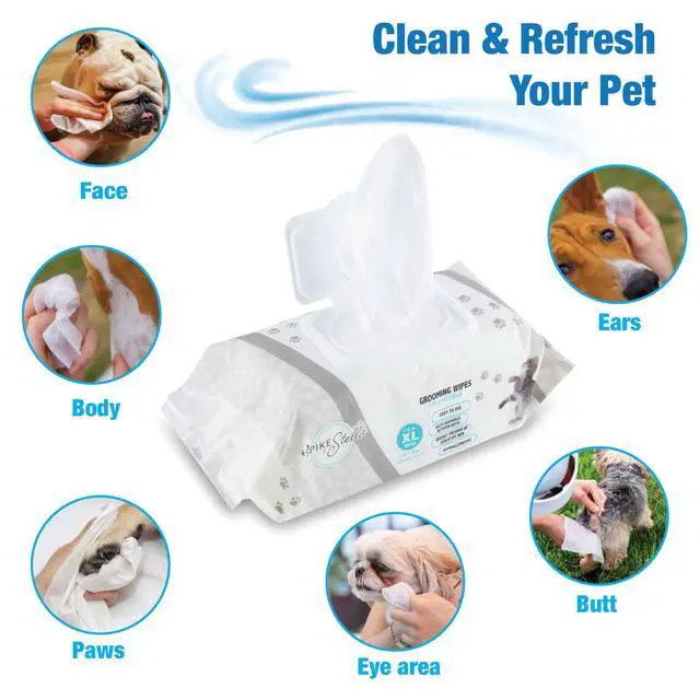 Alt view image 4 of 7 - 110 Pack Pet Grooming Wipes - Large & Extra-Large Sizes - Lavender, Aloe, & Unscented Variations - Hypoallergenic & Extra Durable - Perfect for Dogs & Cats, 8.6"x7.8"