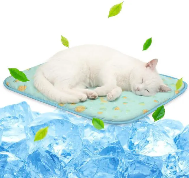 Main image of Pet Cooling Mat -Q-Max>0.345 Ice Silk Cooling Mat for Dogs & Cats Portable & Washable Pet Cooling Blanket, Car Seats, Beds for Summer (Green Fruit, 20'' X 16'' X 0.3'')