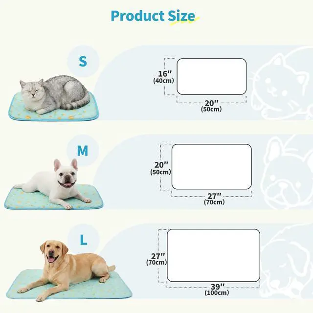 Alt view image 3 of 7 - Pet Cooling Mat -Q-Max>0.345 Ice Silk Cooling Mat for Dogs & Cats Portable & Washable Pet Cooling Blanket, Car Seats, Beds for Summer (Green Fruit, 20'' X 16'' X 0.3'')