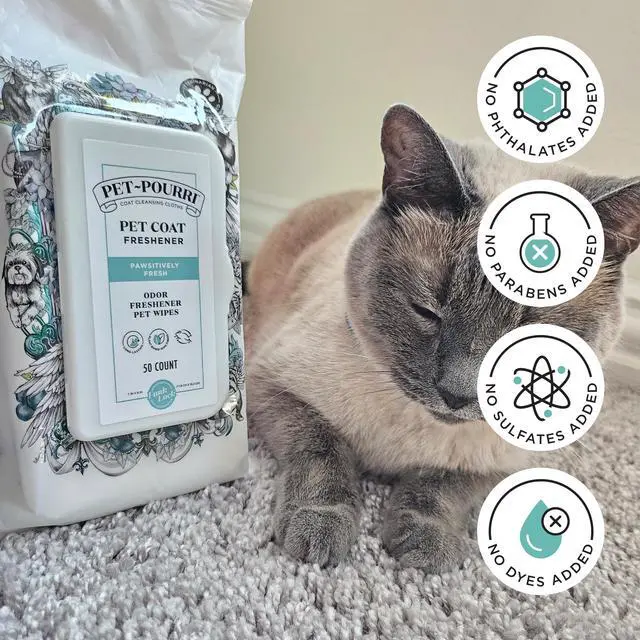Alt view image 5 of 7 - Pawsitively Fresh Deodorizing Pet Wipes Quick Cleaning Wipes for Dogs & Cats Plant Based Ingredients Vet Recommended Cleaner Odor Remover Wipes for Paw, Fur & Skin Soothing