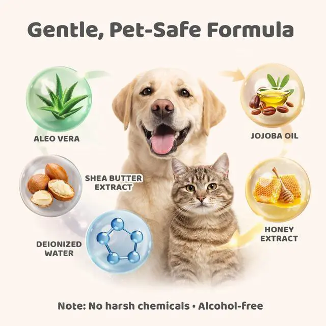 Alt view image 4 of 7 - Pet Glove Wipes for Dogs & Cats with Coconut Scent, No Rinse Full Body Cleaning Large Gloves (9.84 x 9.05 inch), Gentle Grooming for Paws Face Ears Eyes Coat, Alcohol Free, 20 Pack