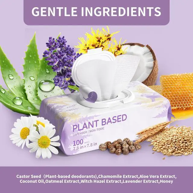 Alt view image 2 of 5 - 100 PCS Dog Wipes for Paws and Butt Hypoallergenic Pets Cleansing & Deodorizing Anal Gland Hygienic Puppy Wipes for Dogs Face and Body Wipes Cleaning Fur Doggie Wipes Doggy Wipes (Lavender)