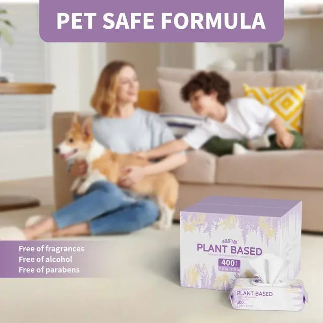 Alt view image 5 of 5 - 100 PCS Dog Wipes for Paws and Butt Hypoallergenic Pets Cleansing & Deodorizing Anal Gland Hygienic Puppy Wipes for Dogs Face and Body Wipes Cleaning Fur Doggie Wipes Doggy Wipes (Lavender)