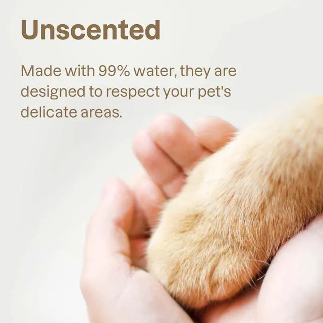 Alt view image 6 of 7 - Pet Wipes for Dogs & Cats, 99% Water, EWG Verified, Gentle & Unscented Cleaning Wipes for Paws, Ears, Face & Body, Deodorizing, Safe for Puppies & Kittens, 72 count