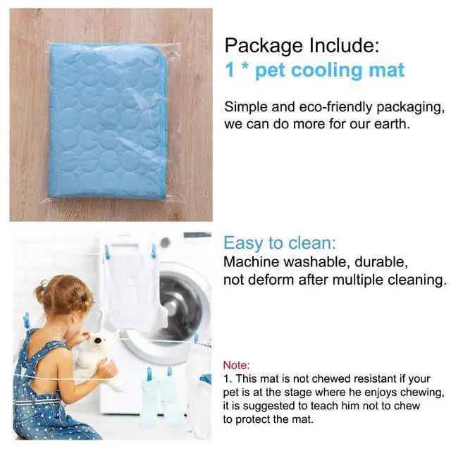 Alt view image 7 of 7 - Dog Cooling Mat for Dogs Self Cooling, Summer Dog Cooling Pad for Small Medium Large Dogs Cats, Pet Ice Silk Blankets Sleeping Mat, Outdoor Dog Self Cooling Crate Mats Washable Portable