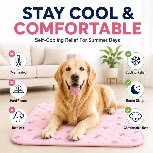 Alt view image 2 of 7 - Dog Cooling Mat, Summer Cooling Mat for Dogs, Self Cooling Pad for Small Medium Large Dogs Cats, Non-Toxic Breathable Sleep Bed Summer Pet Bed Puppy Ice Blanket for Kennel Sofa Bed Floor