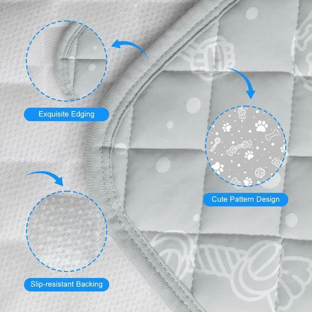 Alt view image 6 of 7 - Self Cooling Mat for Dog, 28x39Cool-Chill Cooling Fiber & Endothermic Color Changing Pet Cooling Pad, Foldable & Washable Non-Toxic Summer Pet Blanket