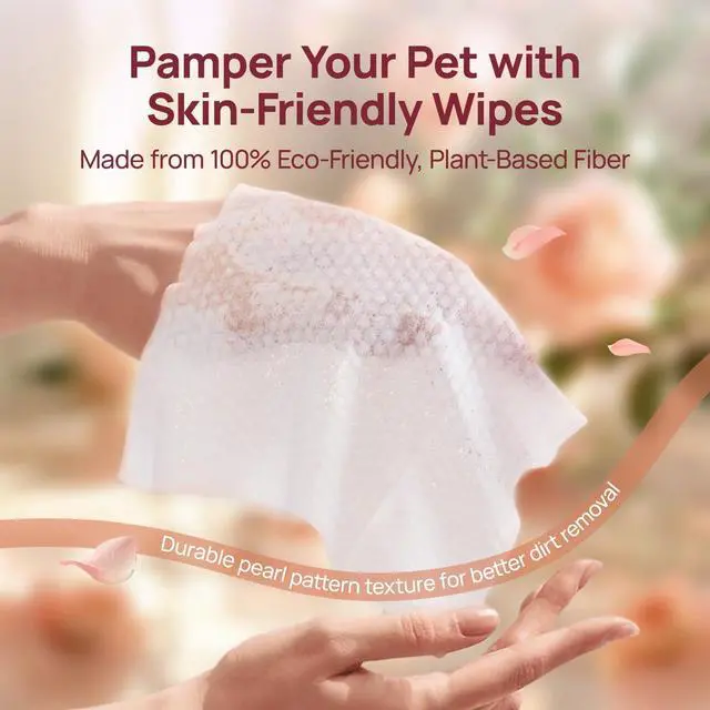 Alt view image 5 of 7 - Wipes for Dogs & Cats, Daily Pet Cleaning Wipes for Paws, Butt, Face & Fur, Waterless Grooming Wipes for Dogs, Cats & Horses, Soft Textured Pet Wipes, 100 Count