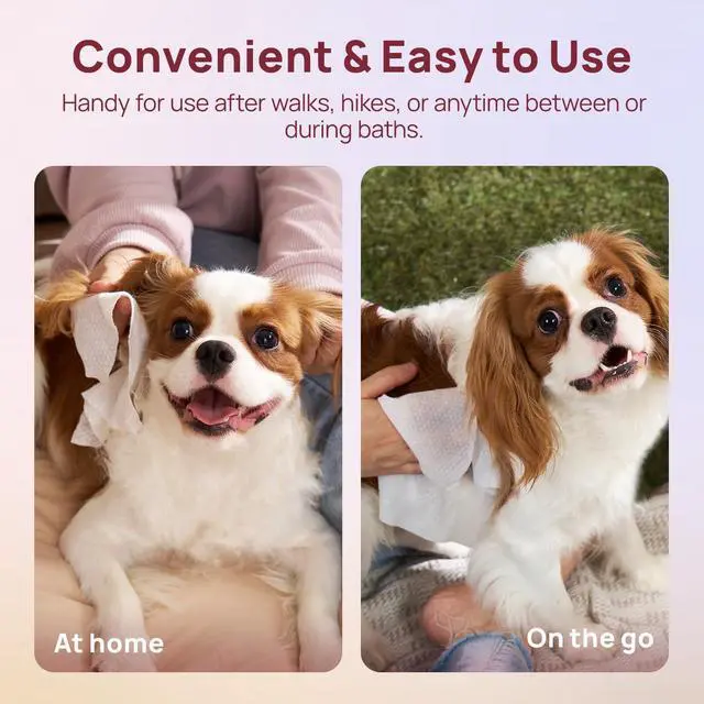 Alt view image 7 of 7 - Wipes for Dogs & Cats, Daily Pet Cleaning Wipes for Paws, Butt, Face & Fur, Waterless Grooming Wipes for Dogs, Cats & Horses, Soft Textured Pet Wipes, 100 Count