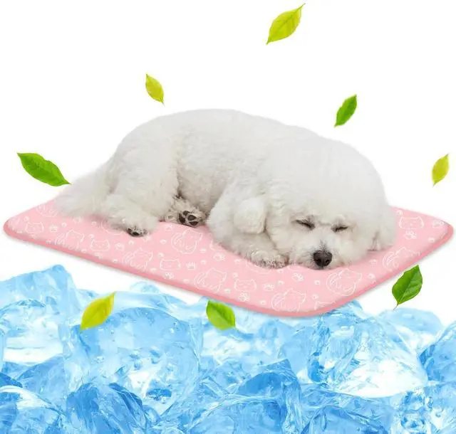 Main image of Pet Cooling Mat -Q-Max>0.345 Ice Silk Cooling Mat for Dogs & Cats Portable & Washable Pet Cooling Blanket, Car Seats, Beds for Summer (Pink Cat, 27'' X 20'' X 0.3'')